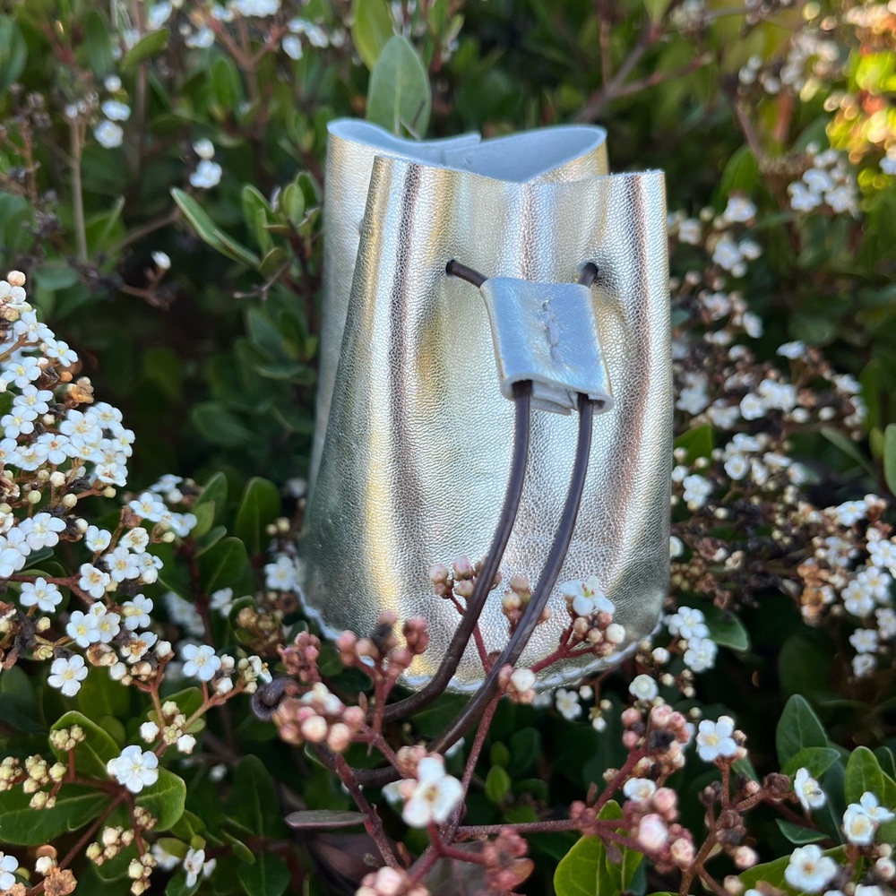 Silver Mini Drawstring Bag